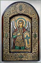 Michael Archangel - icon: birch bark, pine