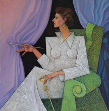 Lady In White - oil, canvas